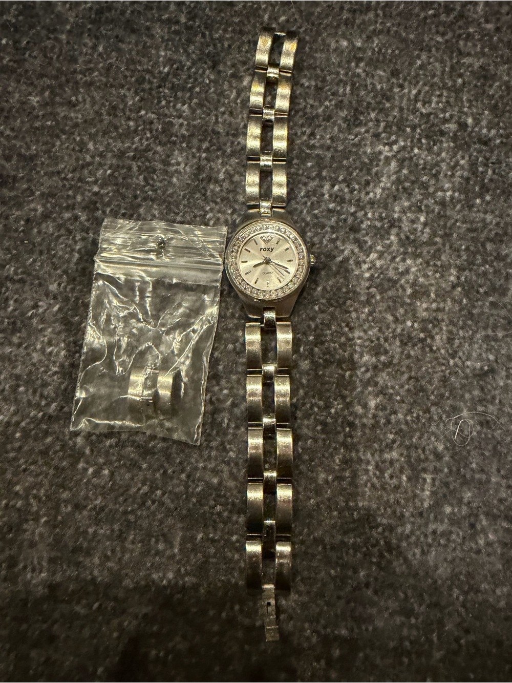 Roxy Silver-Tone Women's Bracelet Watch with Crystal Accent